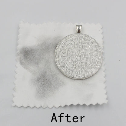 50Pcs Individually Silver Cleaner Polishing Jewelry Cloth Napkin Tarnish Remover Tool with Package Ornaments for Silverware Gold