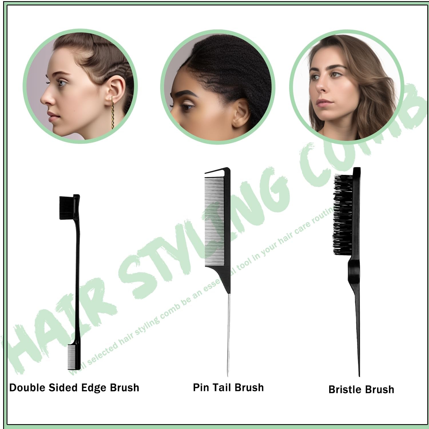 Ultimate 6-Piece Edge Control Kit for Strong Hold & Flawless Hair Styling - Perfect for 4C Hair!