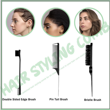 Ultimate 6-Piece Edge Control Kit for Strong Hold & Flawless Hair Styling - Perfect for 4C Hair!