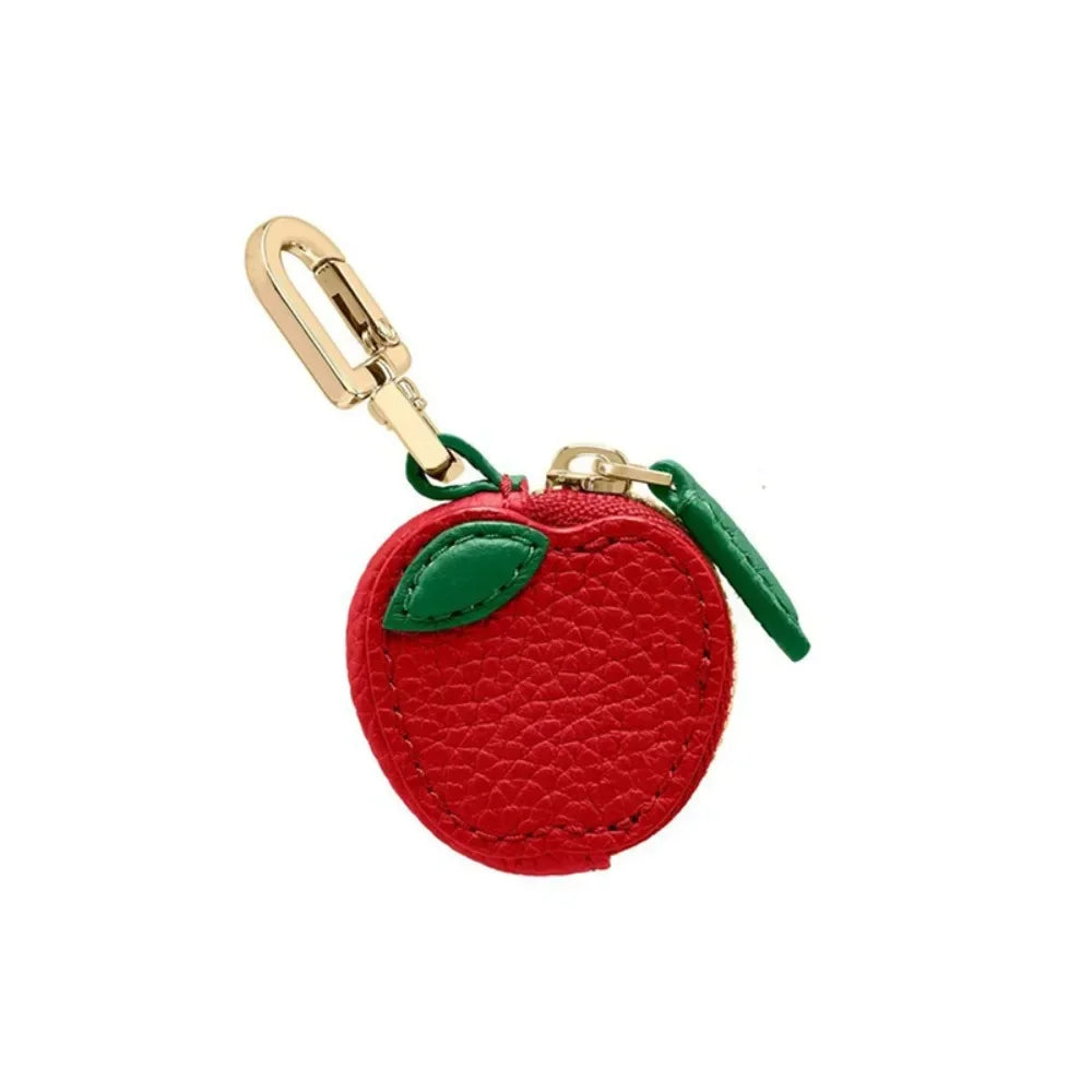 Adorable Mini Cherry Coin Purse - Cute Strawberry PU Leather Keychain & Earphone Bag