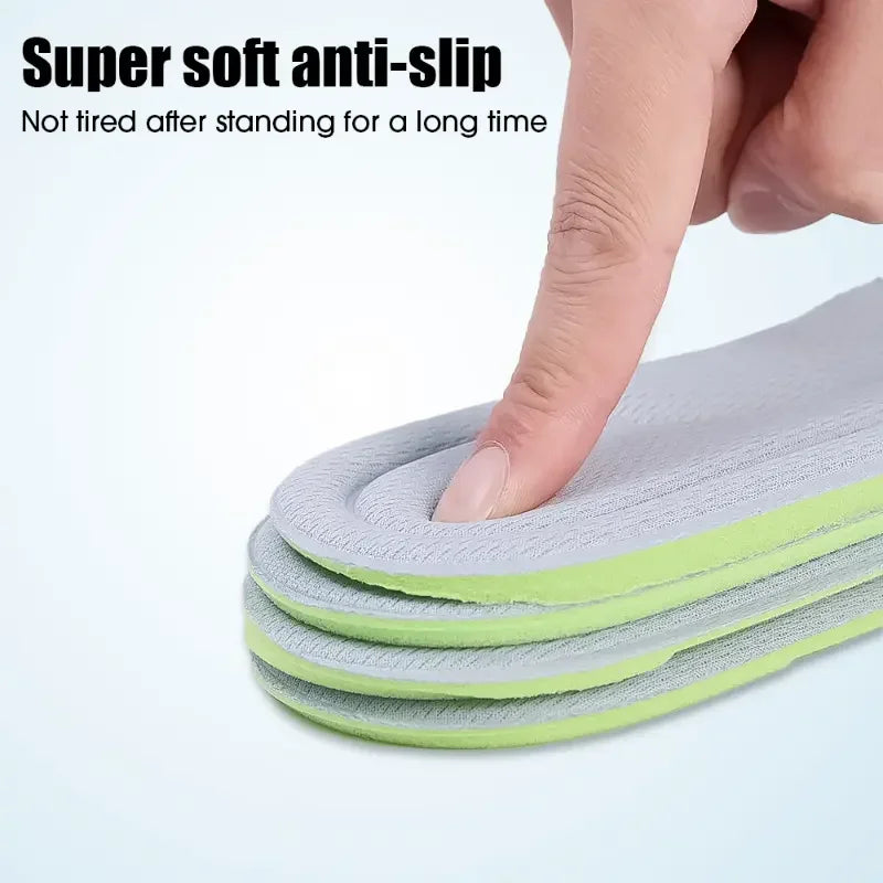1Pair 5D Sports Insoles Invisible Inner Raised Insole for Male and Female Comfort with a Soft Sole and Full Cushion for Shock