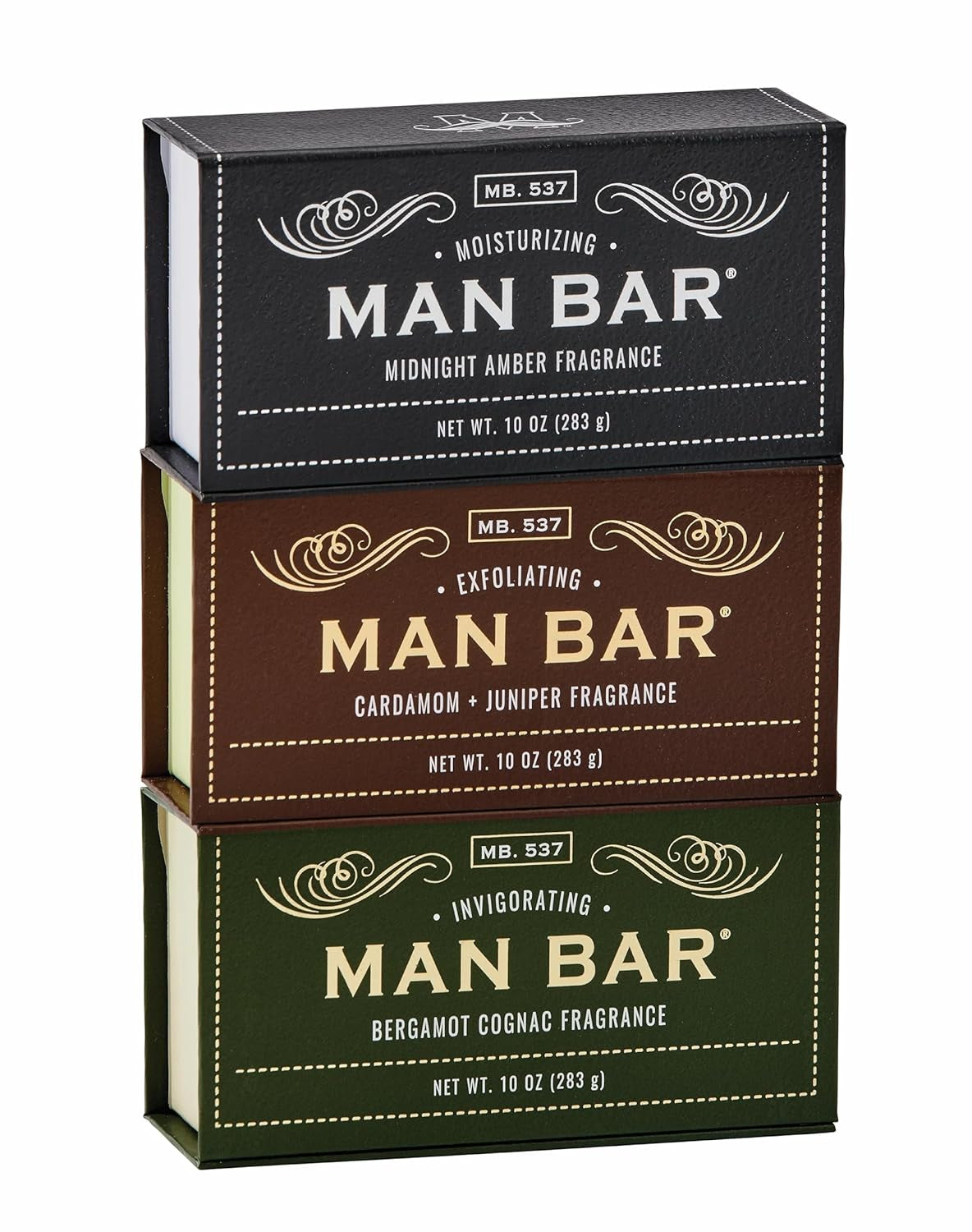 San Francisco Soap Co Man Bar 3-Piece Gift Set - No Harmful Chemicals - Good for All Skin Types - Made in the USA