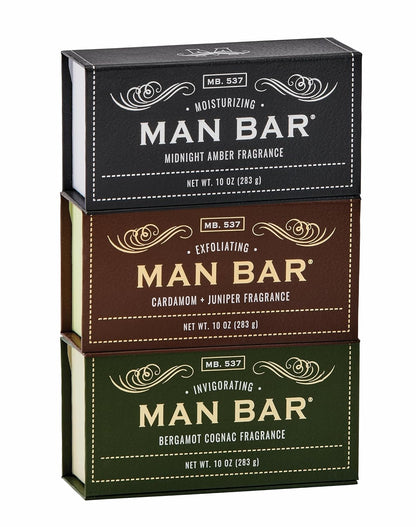 San Francisco Soap Co Man Bar 3-Piece Gift Set - No Harmful Chemicals - Good for All Skin Types - Made in the USA