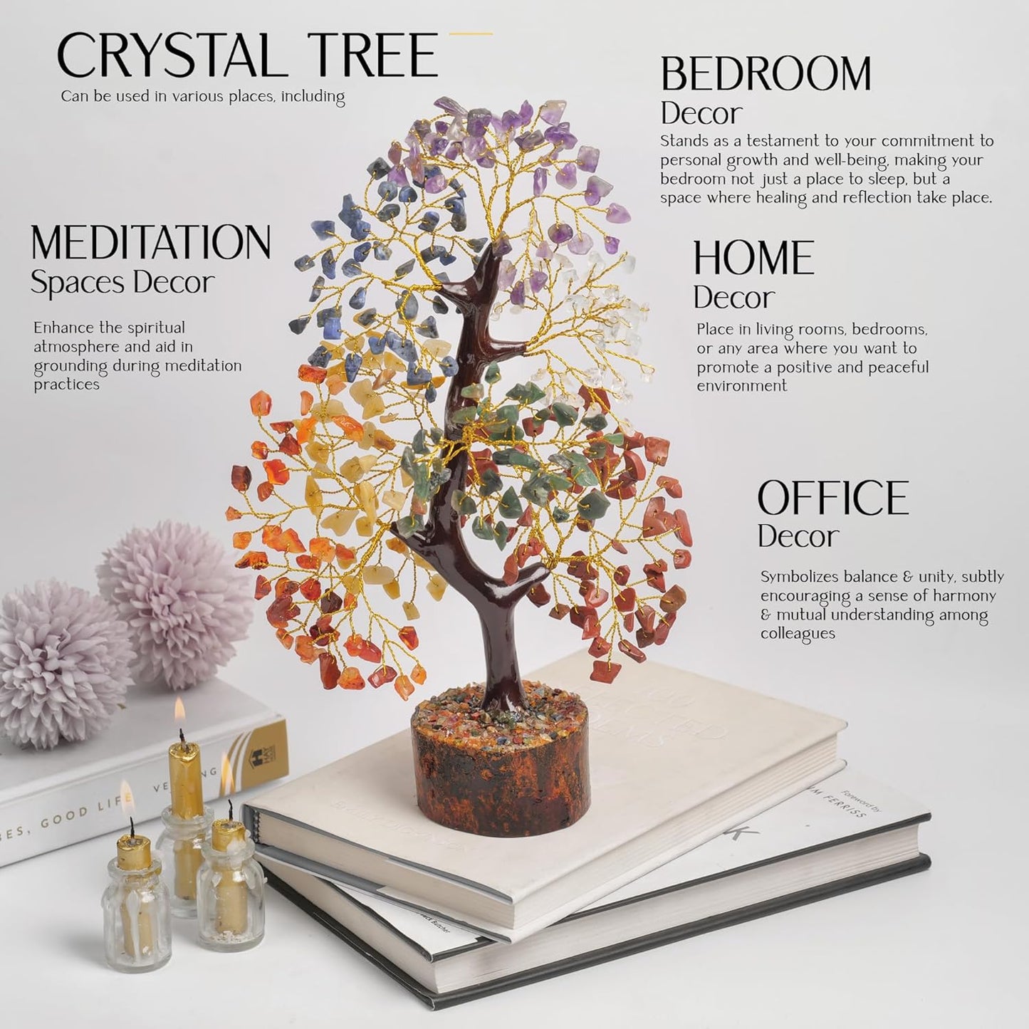 Enchanting 7 Chakra Tree of Life with Healing Crystals - Perfect for Home Decor & Thoughtful Gifts!