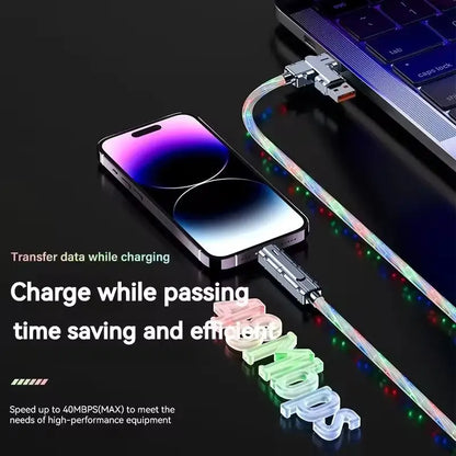 Lights Sky RGB LED USB Type-C to Type-C to Lightning and 4 in 1 Fast Charging Cable 