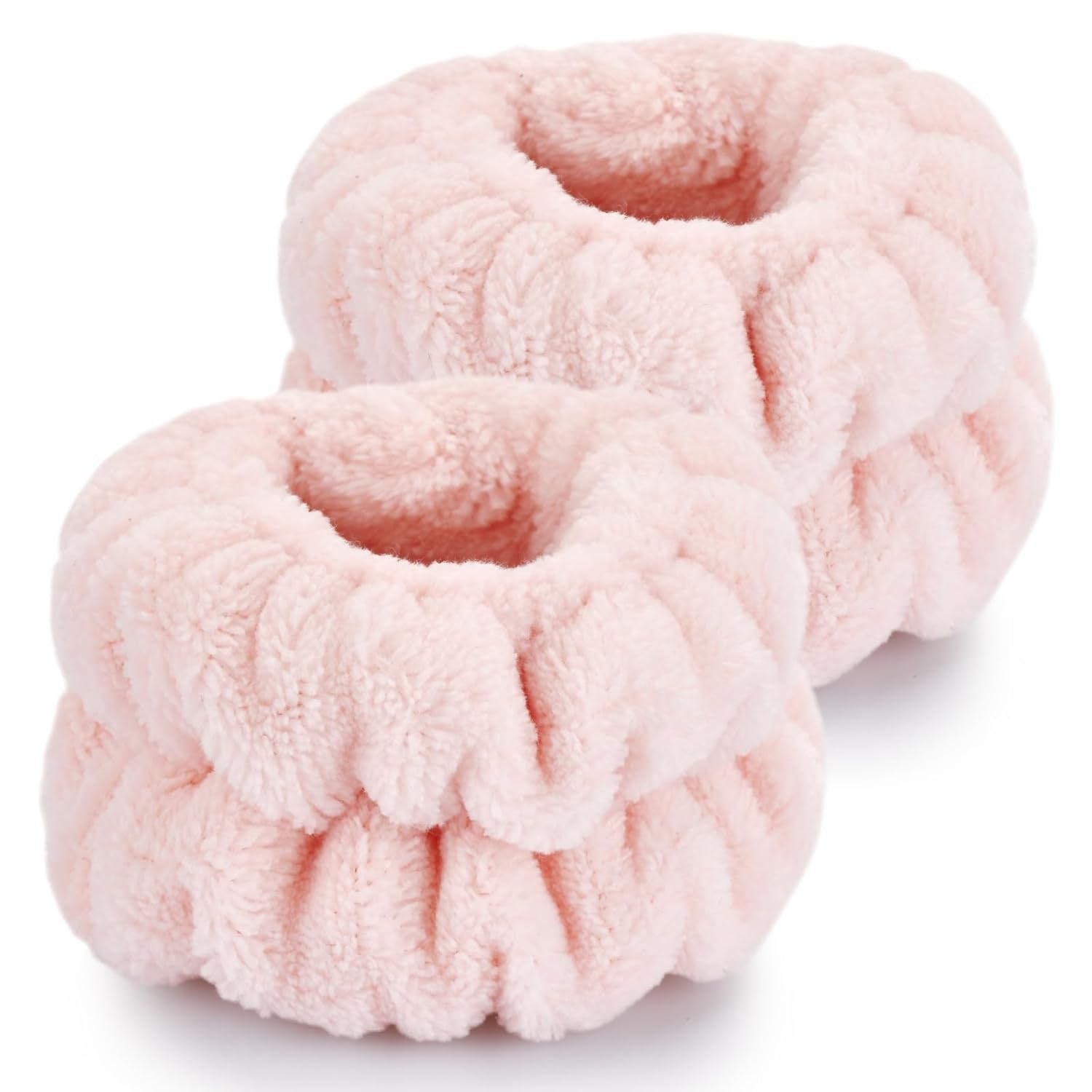 Wrist Bands for Washing Face, Microfiber Wrist Towels for Washing Face, Spa Wristbands for Washing Face, Face Wash Wristbands, Arm Bands for Washing Face for Woman Children（Pale Pink）