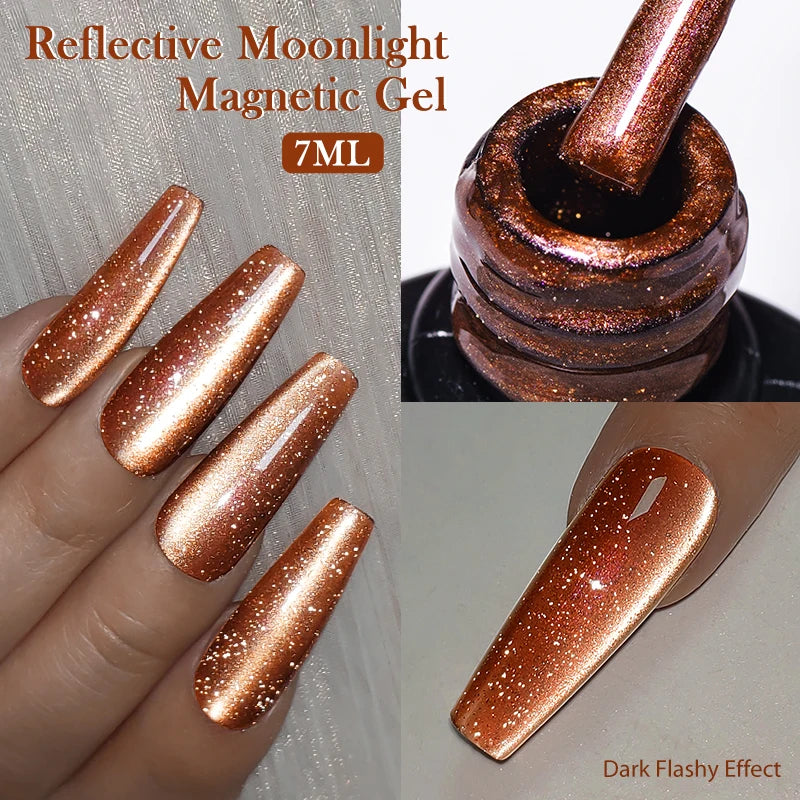 Mtssii 7ml Glitter Reflective Rubber Base Gel Polish - Laser Sparkling Semi-Permanent Soak Off UV Nail Varnish for Stunning Nail Art