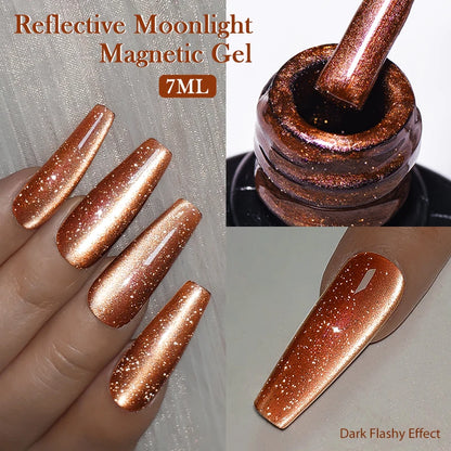Mtssii 7ml Glitter Reflective Rubber Base Gel Polish - Laser Sparkling Semi-Permanent Soak Off UV Nail Varnish for Stunning Nail Art