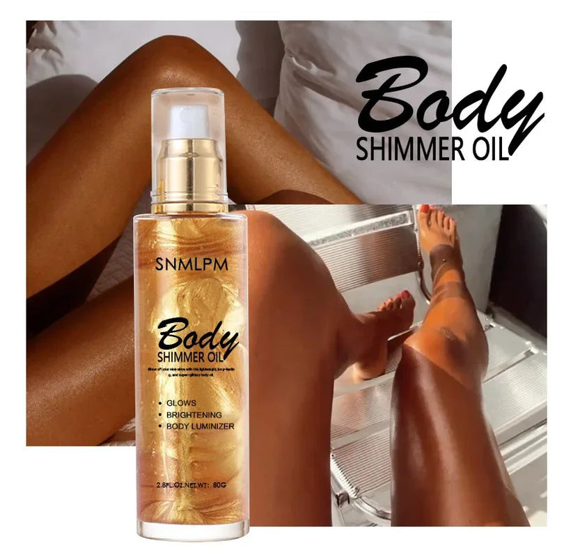 Radiant Glow: 80G Diamond Muscle Glitter Oil for Face & Body Brightening and Repair