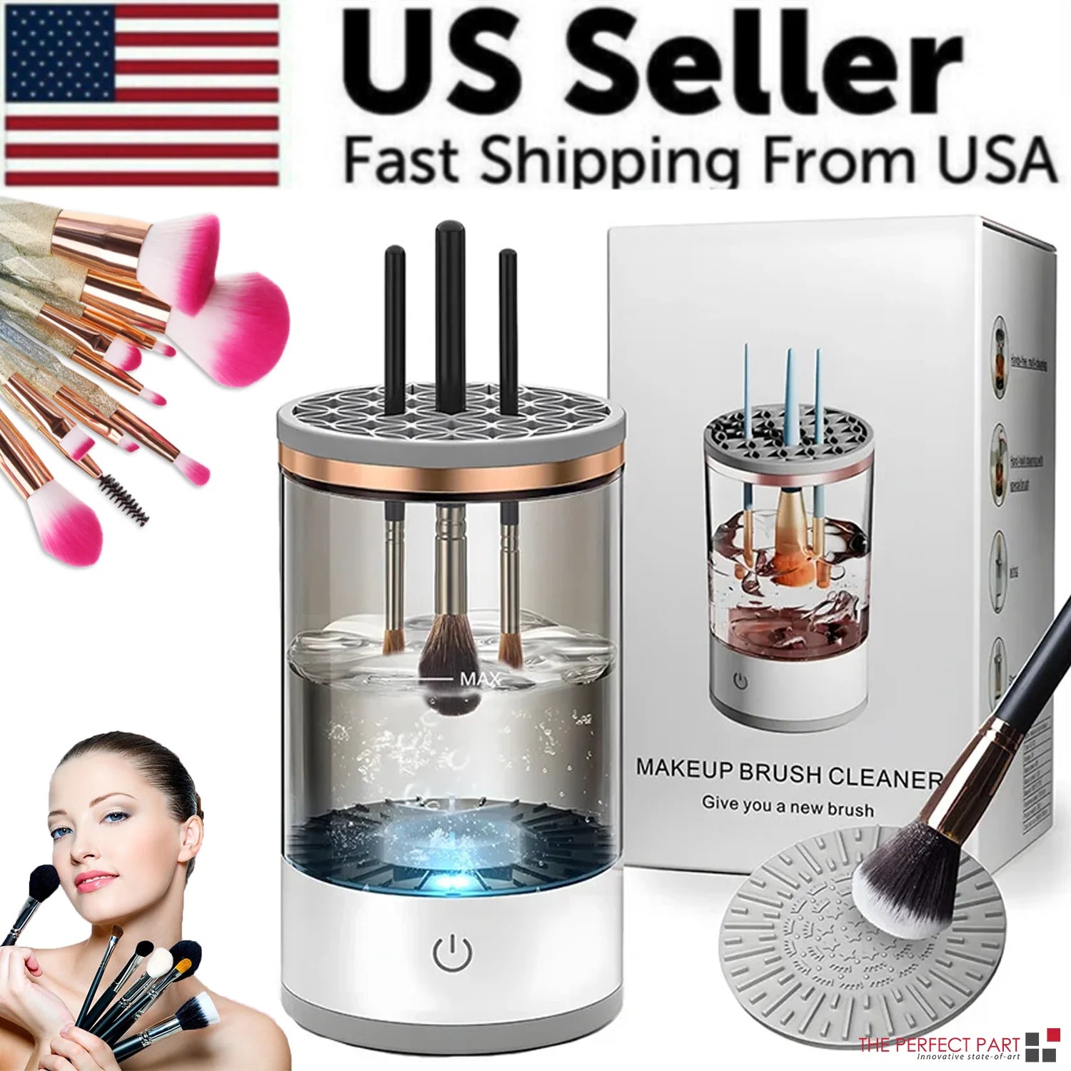 Quick-Dry Electric Makeup Brush Cleaner for Effortless Beauty Routine