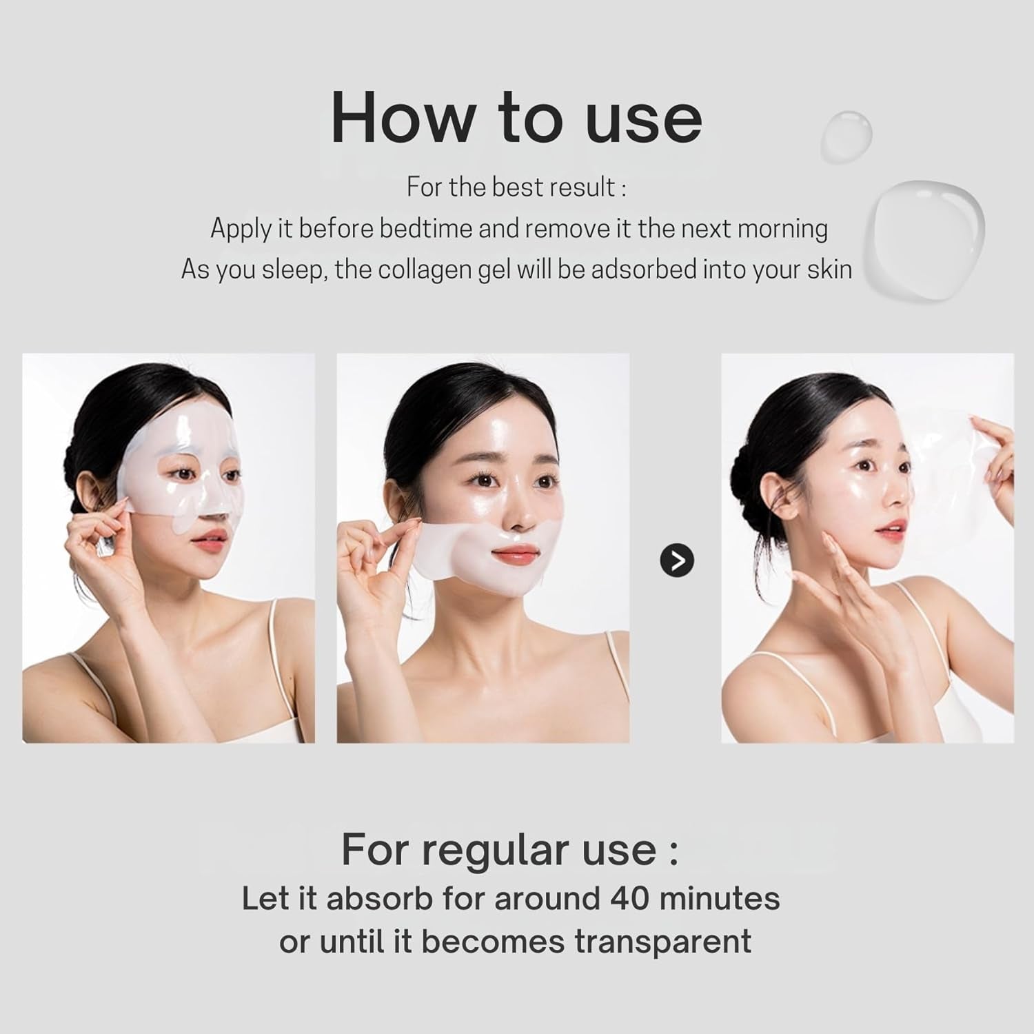 OHMYPURE Hydrogel Antiwrinkle Deep Collagen Face Mask 4+1 EA Ultimate Hydration, Improves Skin Texture, Affordable Luxury, Glowing Skin, Reduces Fine Lines & Wrinkles, Made in Korea (5, Deep Collagen)