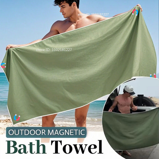 Quick-Dry Magnetic Bath Towel - Ultimate Multifunctional Beach Towel for Surfing and Changing Clothes
