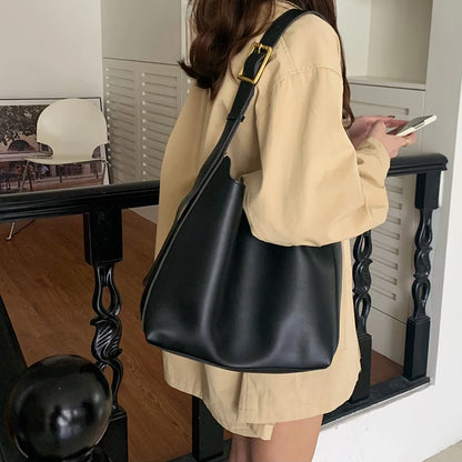 Chic Minimalist PU Leather Crossbody Bag for Women - Versatile All-Match Shoulder Handbag for Work