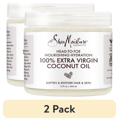 (2 Pack)  100% Extra Virgin Coconut Oil Nourishing Hydration, 14.5 Oz