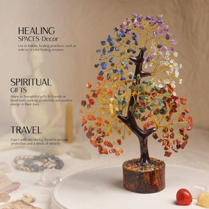 Enchanting 7 Chakra Tree of Life with Healing Crystals - Perfect for Home Decor & Thoughtful Gifts!