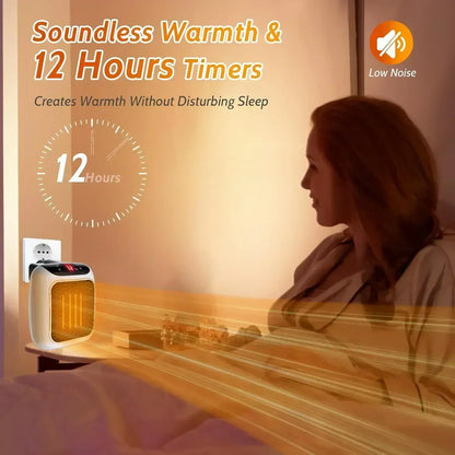 800W Portable Electric Heater EU Small Bathroom Fast Heating Fans Bedroom Heater Home Use Warming Device with Remote Control
