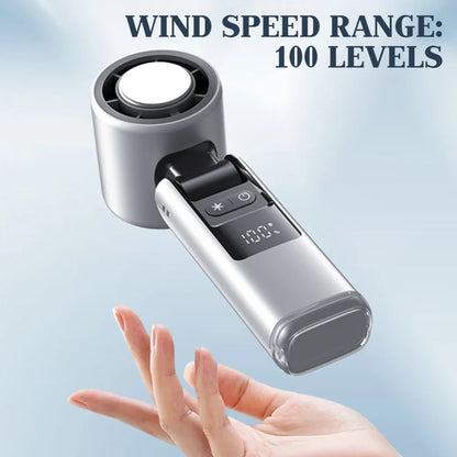 100 Turbos Chilled Ice Sensation Cold Fan Super Mini Turbo Speed Fan USB Powered Digital Display for Outdoor Camping Office Dorm-w/0 ice 