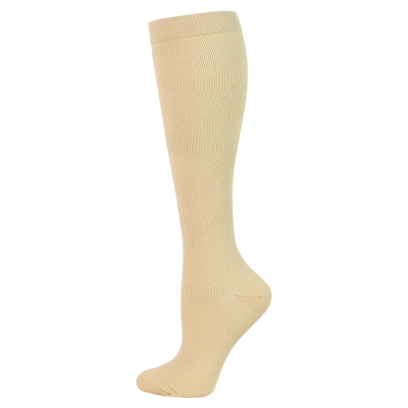 Compression Stockings -Promotes Blood Circulation - Anti-Fatigue Comfortable Solid Color Socks