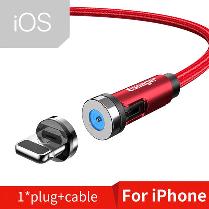540 Rotate Magnetic Cable Fast Charging Magnet Charger Micro USB Type C Cable Mobile Phone Wire Cord for Iphone Xiaomi