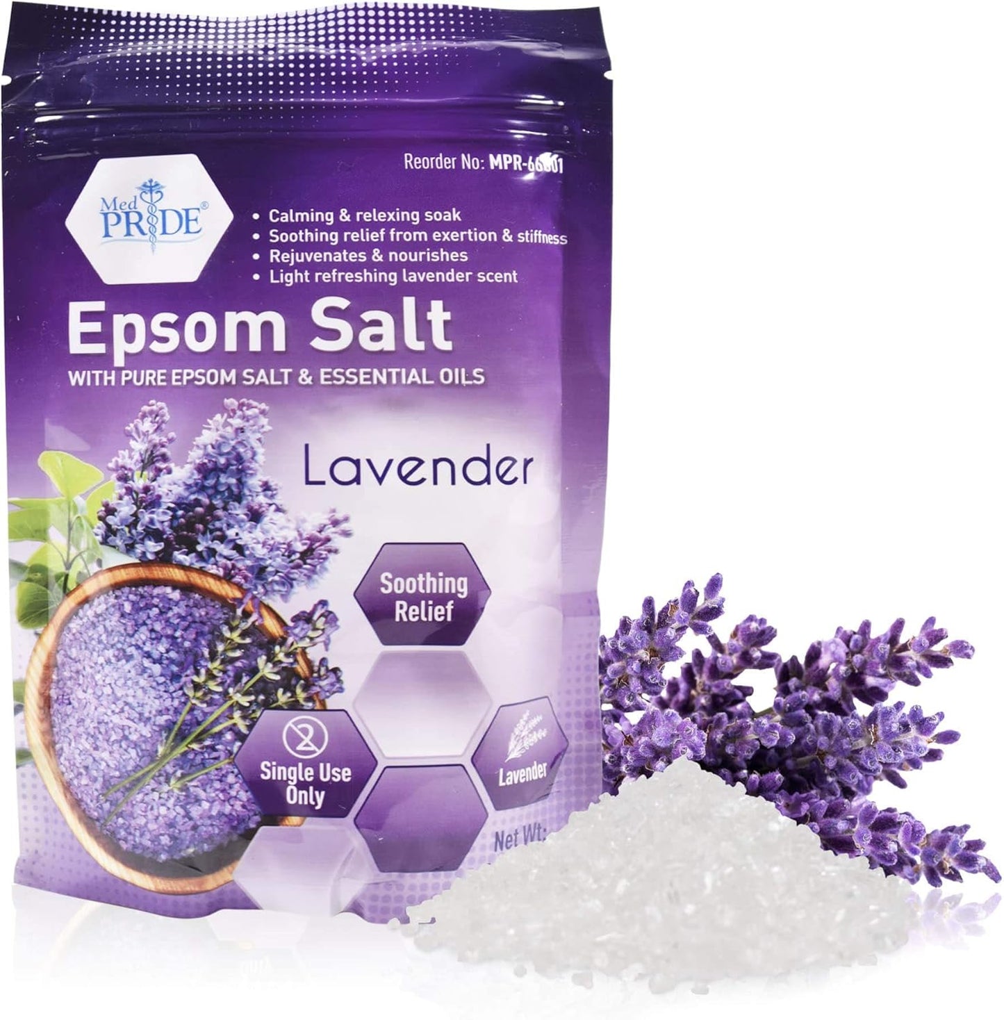 Ultimate Menthol Bath Salts with Epsom Salt for Pain Relief, Muscle Recovery & Relaxation - Lavender Scented (19.2 Ounce)